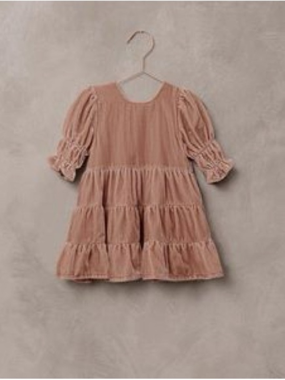 Noralee Girls' Tiered Puff-Sleeve Dress - Dusty Rose